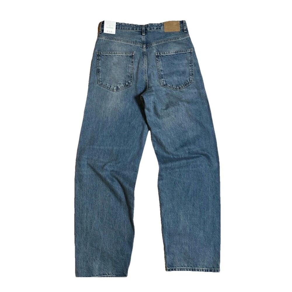 NWT Zara ZW Baggy High Rise Loose Fit Blue Jeans Womens EU 32 Size 2